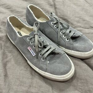 Suede and shearling sneakers